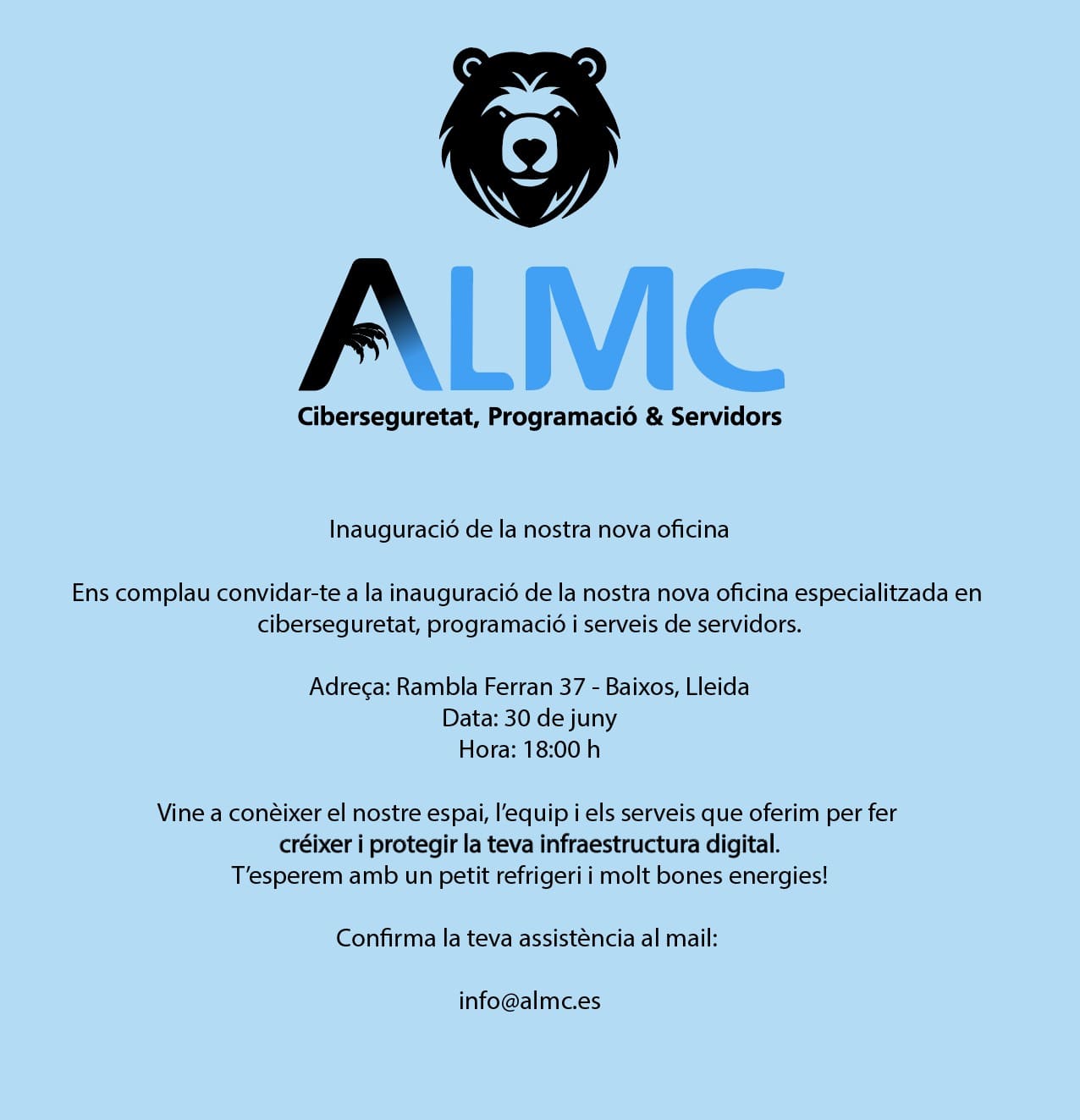 Inauguració de la pr... Mantenimiento Web, Programación Web Barcelona, Servidores Barcelona, Ciberseguridad Barcelona